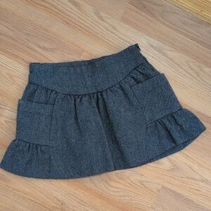 Zara Charcoal Ruffle Hem Mini Skirt